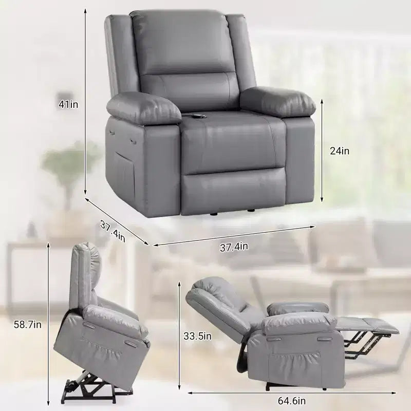 Fauteuil inclinable releveur - Canapé simple en cuir U