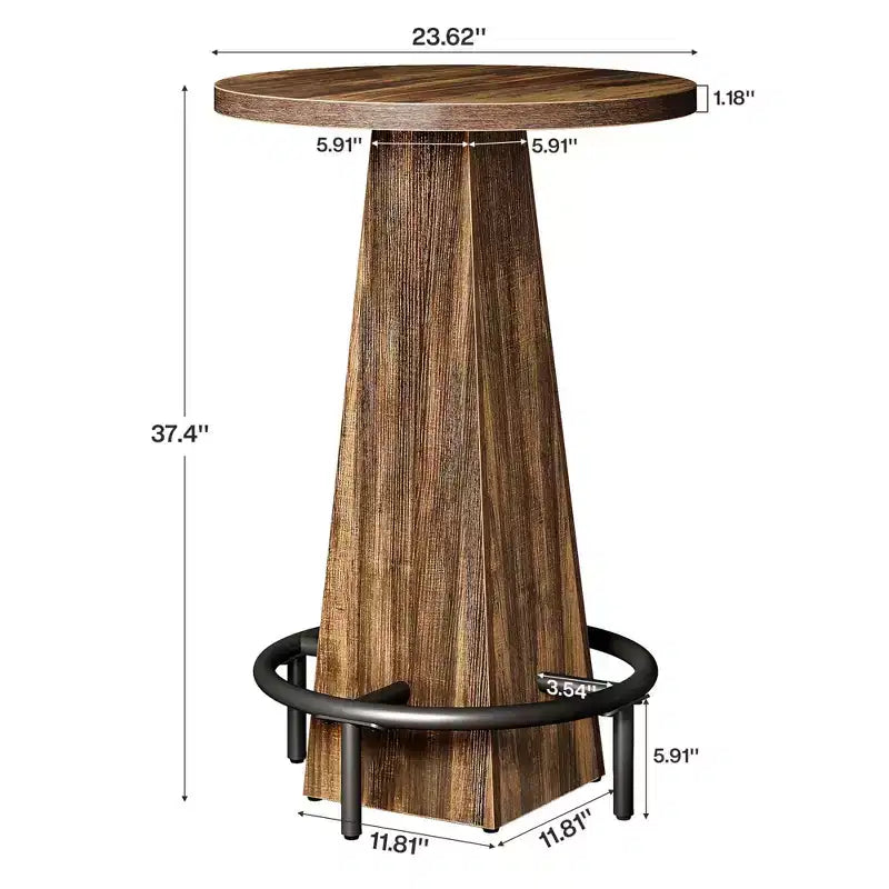 Table de cocktail ronde, table moderne rustique peu encombrante pour bar à domicile et salon de bureau, conception stable anti-oscillation