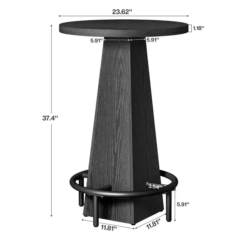 Table de cocktail ronde, table moderne rustique peu encombrante pour bar à domicile et salon de bureau, conception stable anti-oscillation