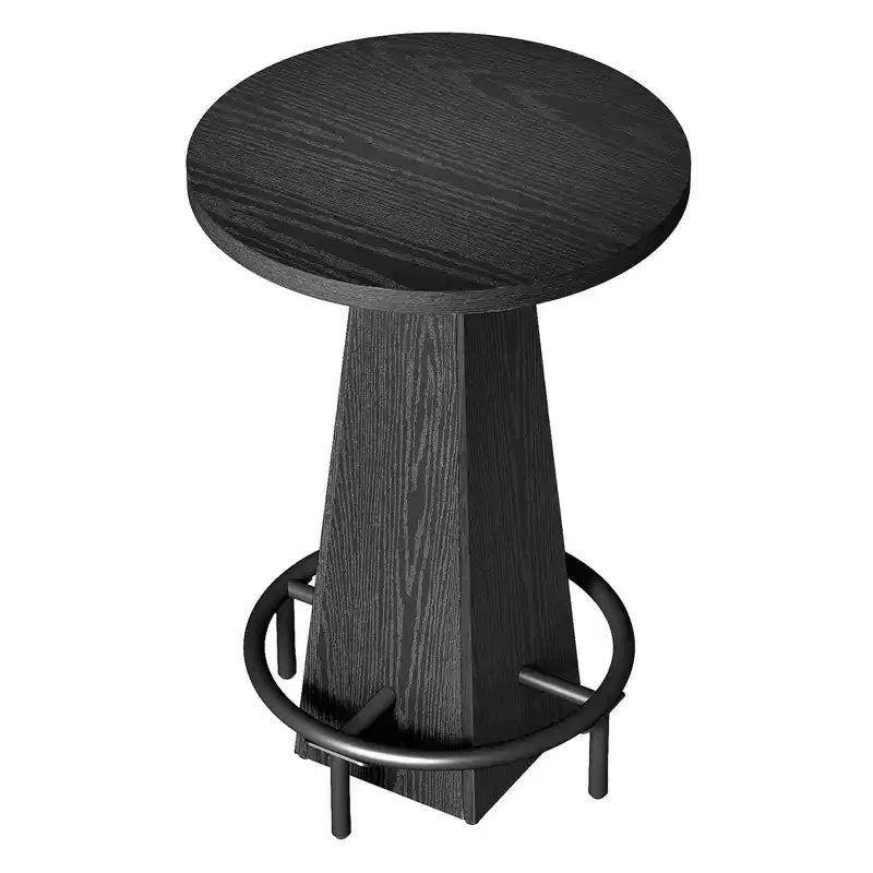 Table de cocktail ronde, table moderne rustique peu encombrante pour bar à domicile et salon de bureau, conception stable anti-oscillation