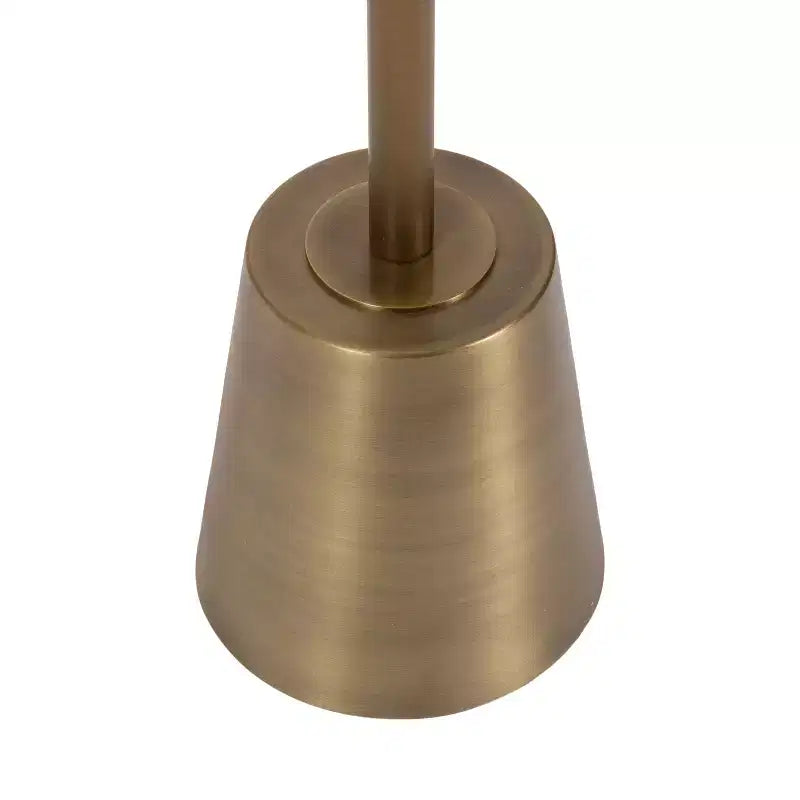 Table d'appoint ronde en marbre et métal, noire, 14x14x24