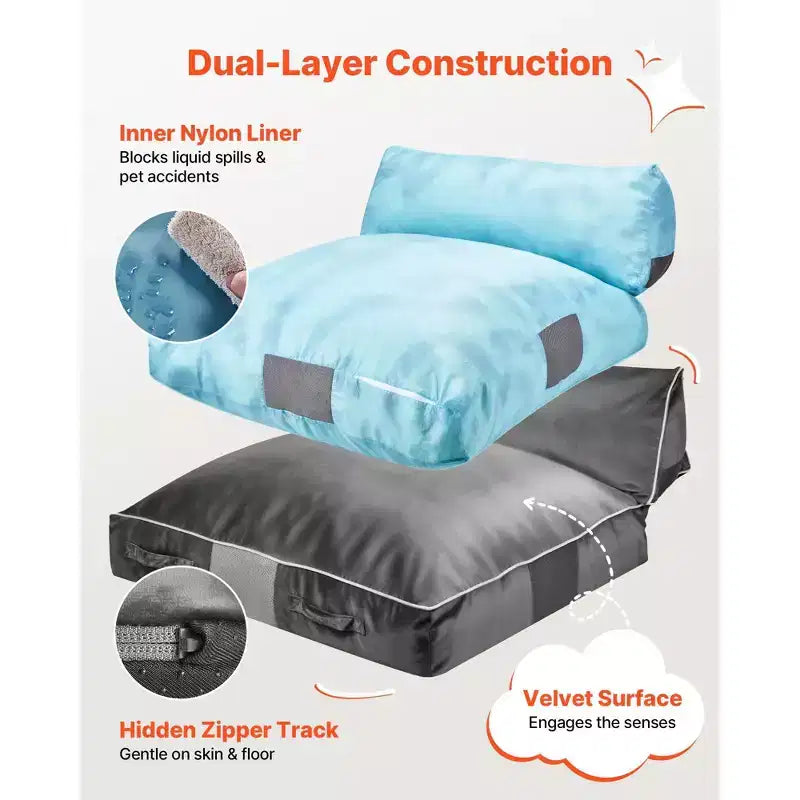 Crash Pad 5 x 4,5 pieds Tapis de réception sensoriel pour enfants avec blocs en mousse et housse lavable Grande zone d'atterrissage en mousse souple