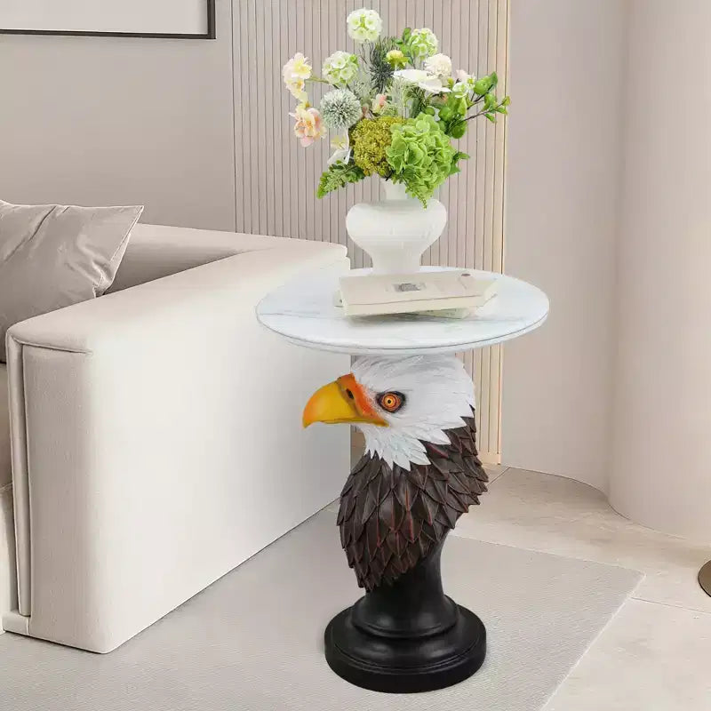 Table d'appoint Tête d'Aigle, Table d'appoint Statue d'Animal pour Décoration de Salon