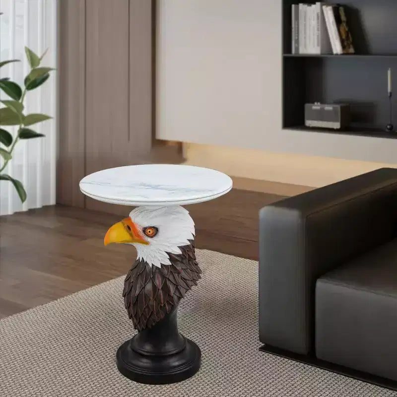 Table d'appoint Tête d'Aigle, Table d'appoint Statue d'Animal pour Décoration de Salon