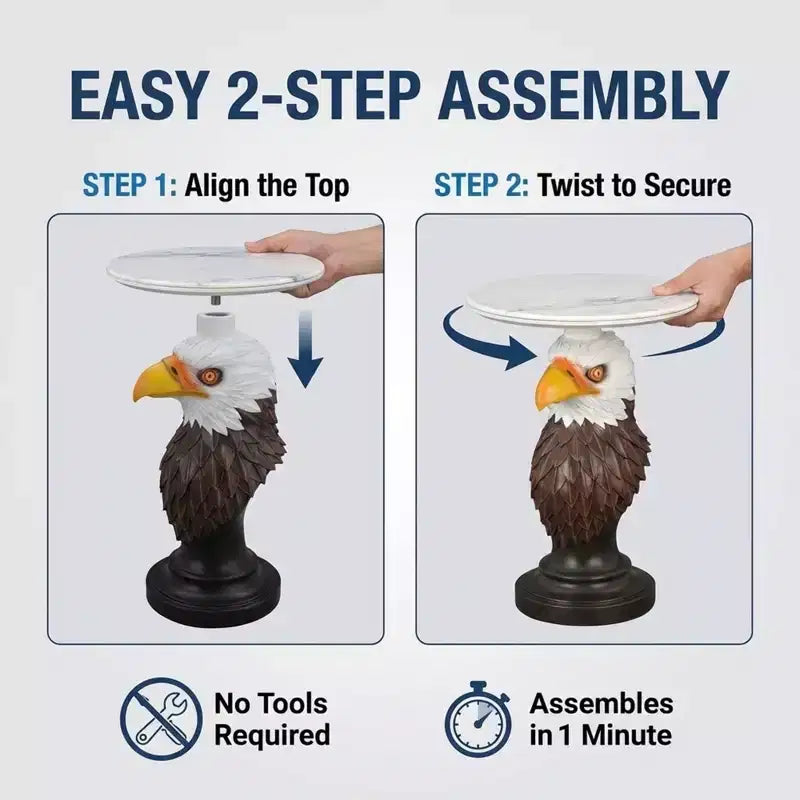 Table d'appoint Tête d'Aigle, Table d'appoint Statue d'Animal pour Décoration de Salon