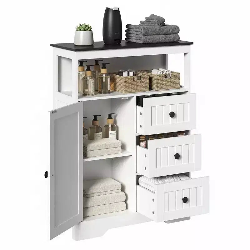 Dcolora 28.3 Bathroom Storage Cabinet with 3 Drawers & Adjustable Shelf, Freestanding Unit