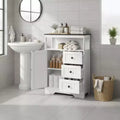 Meuble de rangement de salle de bain sur pied avec 3 tiroirs et étagère réglable