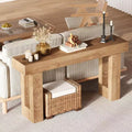Console de 160 cm pour entrée, table de canapé étroite de style ferme en bois pour salon, Naturel