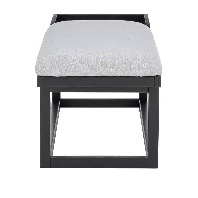 Banc moderne avec plateau et rembourrage Noir/Gris : Rectangulaire, Polyester, Nettoyage des taches, Capacité 136 kg