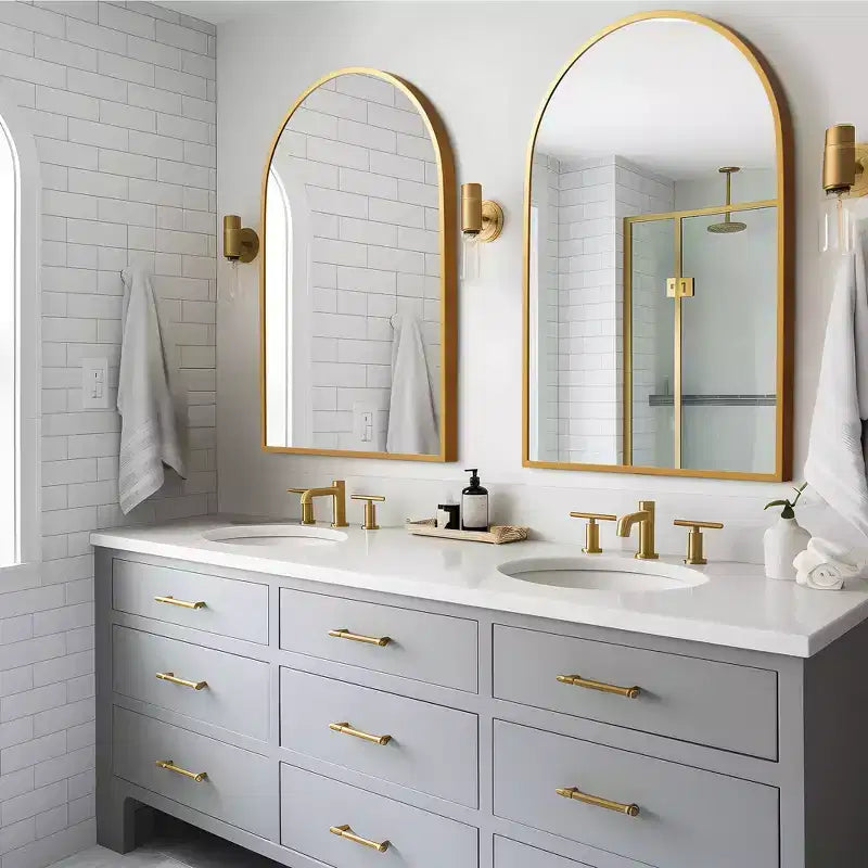 Miroir Mural en Métal Moderne Miroir de Salle de Bain (Lot de 2)