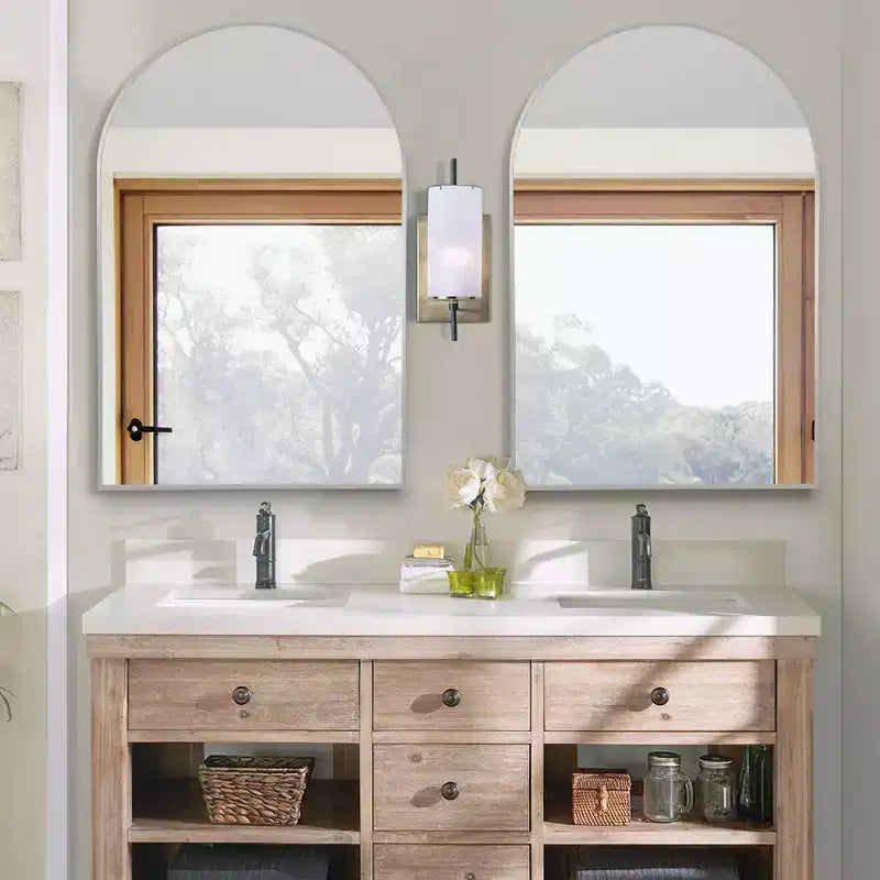 Miroir Mural en Métal Moderne Miroir de Salle de Bain (Lot de 2)