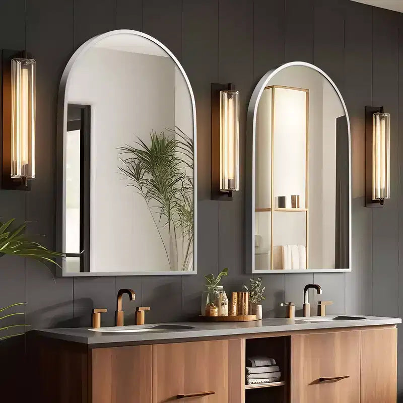 Miroir Mural en Métal Moderne Miroir de Salle de Bain (Lot de 2)