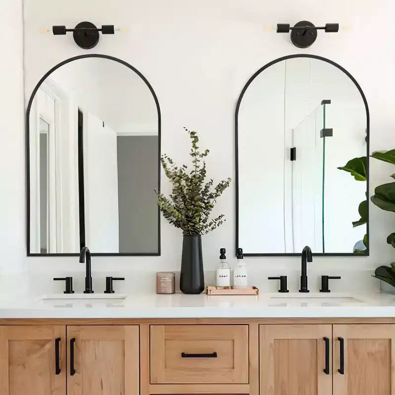 Miroir Mural en Métal Moderne Miroir de Salle de Bain (Lot de 2)