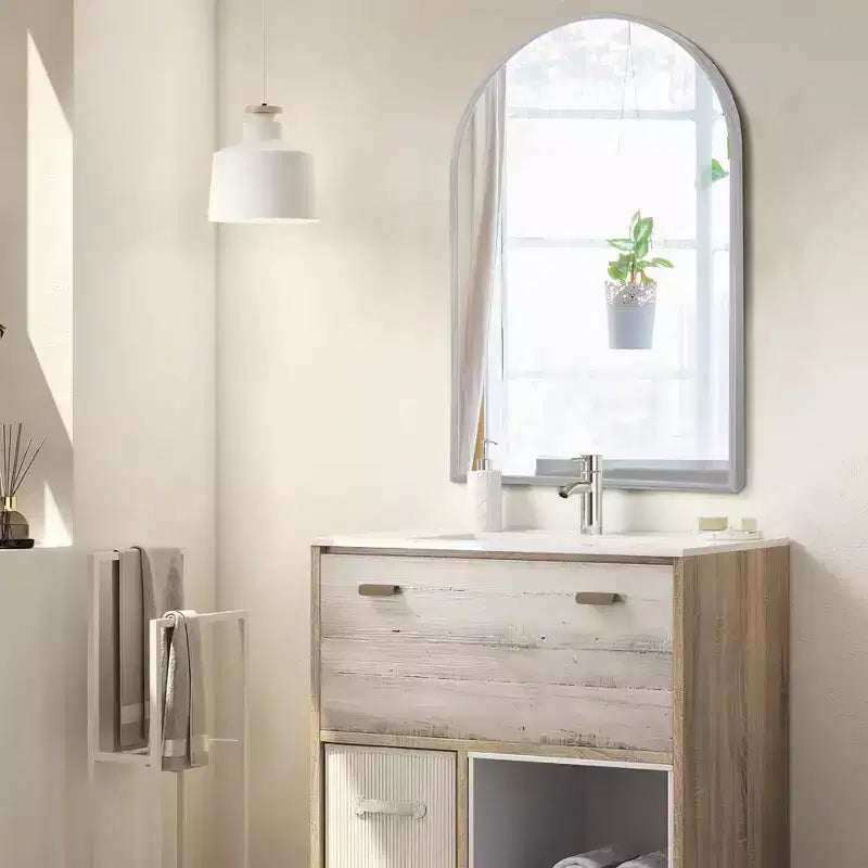Miroir Mural en Métal Moderne Miroir de Salle de Bain (Lot de 2)