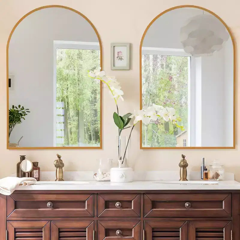 Miroir Mural en Métal Moderne Miroir de Salle de Bain (Lot de 2)