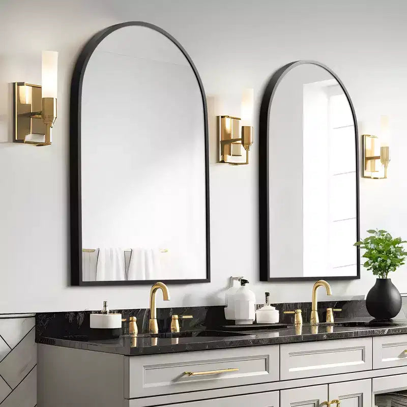 Miroir Mural en Métal Moderne Miroir de Salle de Bain (Lot de 2)
