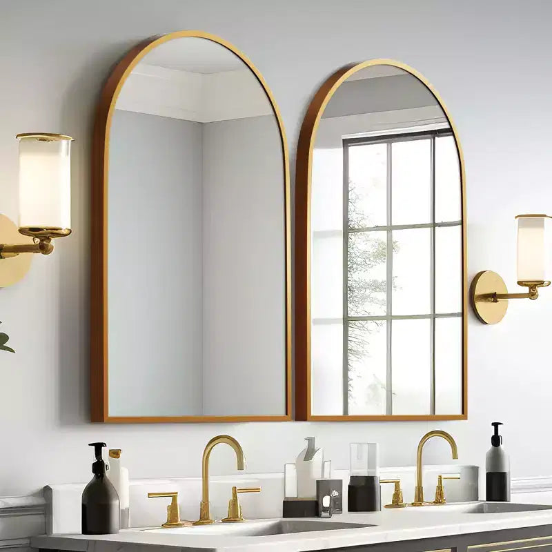 Miroir Mural en Métal Moderne Miroir de Salle de Bain (Lot de 2)