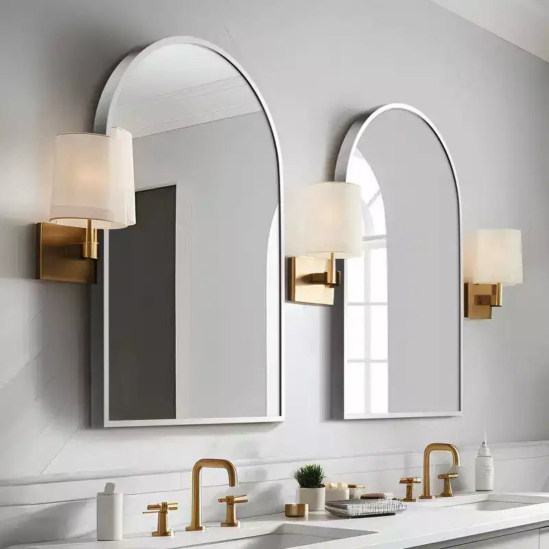Miroir Mural en Métal Moderne Miroir de Salle de Bain (Lot de 2)